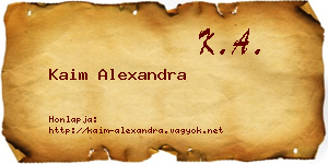Kaim Alexandra névjegykártya